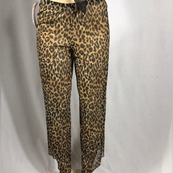 Zuliana Animal Print Mesh Pants Size M/L Made In USA New With Tags - Picture 1 of 4